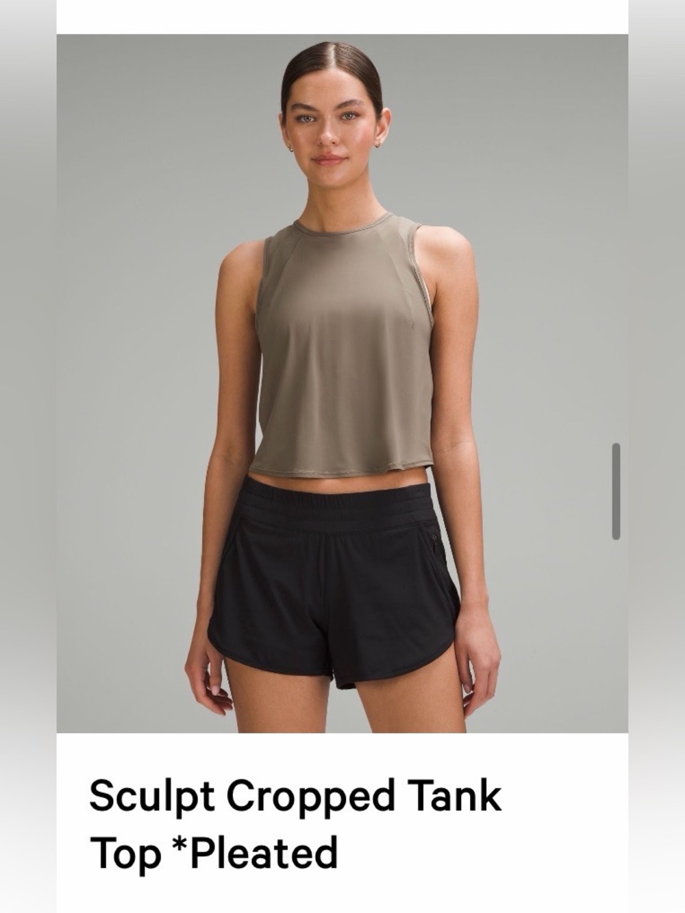 lululemon athletica Sculpt Cropped Tank Top - Olive